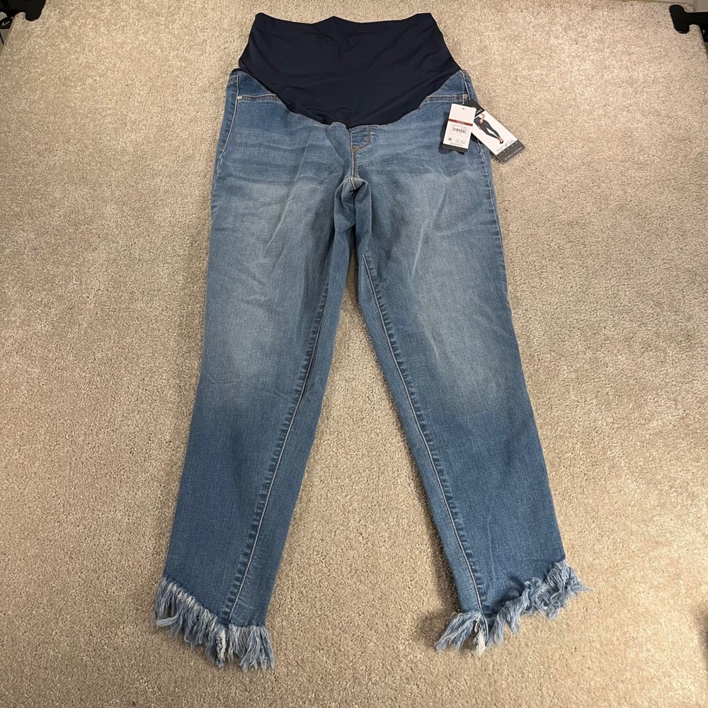 Sofia Jeans Maternity Jeans Womens 8 Blue NEW Frayed Fringe Ankle Skinny Denim